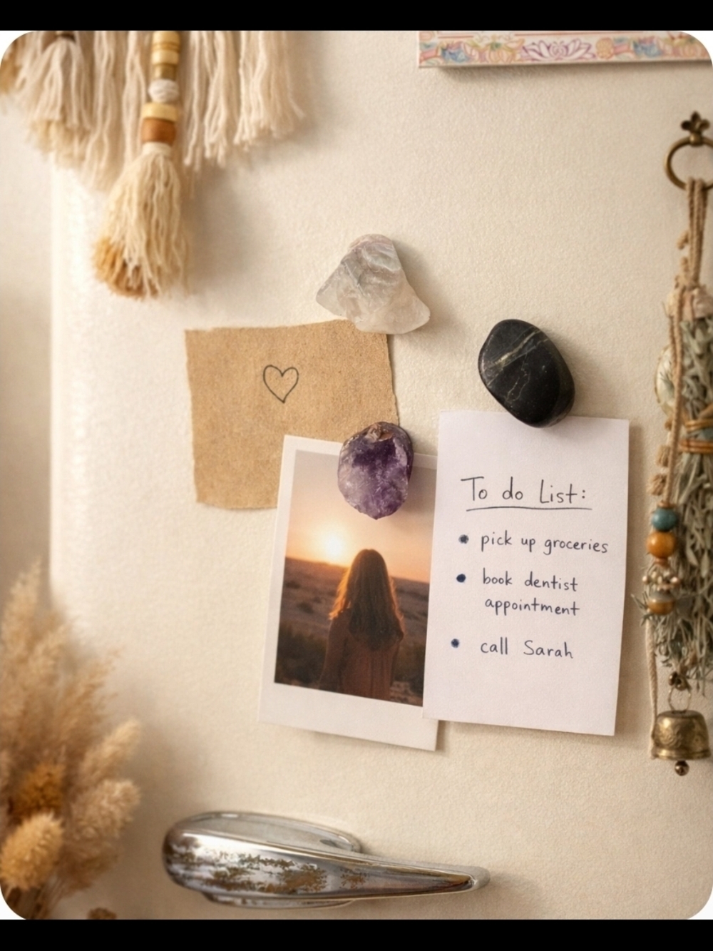 Crystal Refrigerator Magnets - Amethyst, Clear Quartz, Black Obsidian Stone 1"